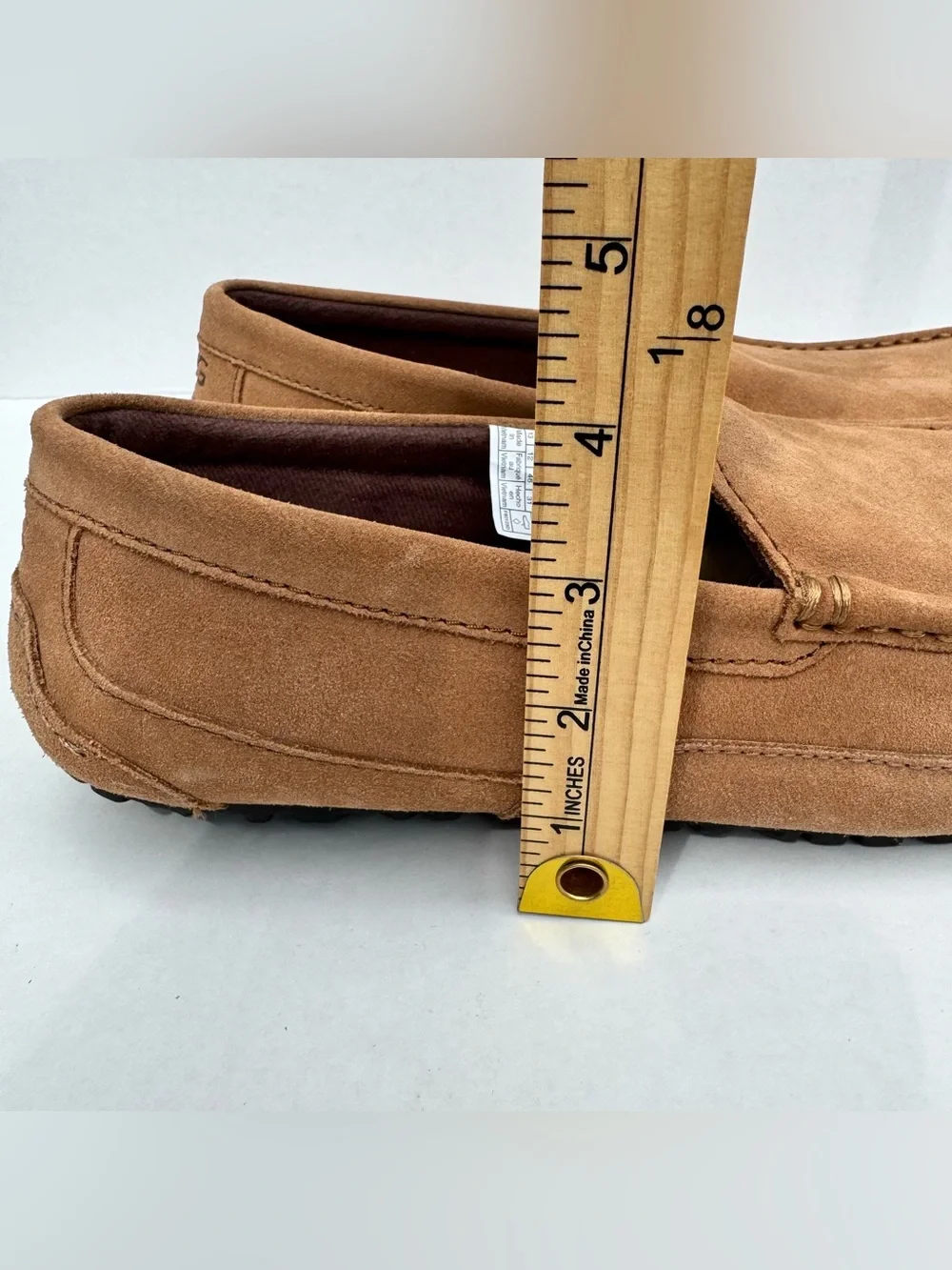 UGG Men’s Brown Suede Sheepskin Lined Moccasin Loafers Size 13